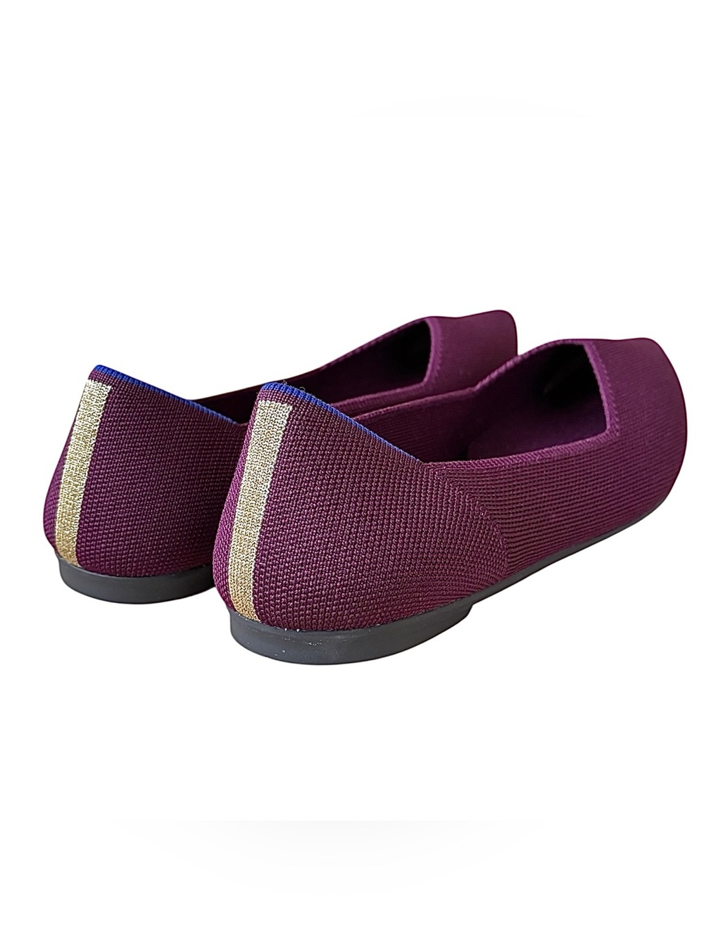 ROTHY’s “The Point II” Maroon & Gold Woven Flats - Picture 10 of 14